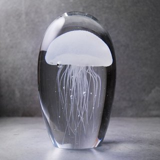 (Pure White) 16cm Glass Jellyfish Decoration Jellyfish Floating Jellyfish Lettering Gift Custom