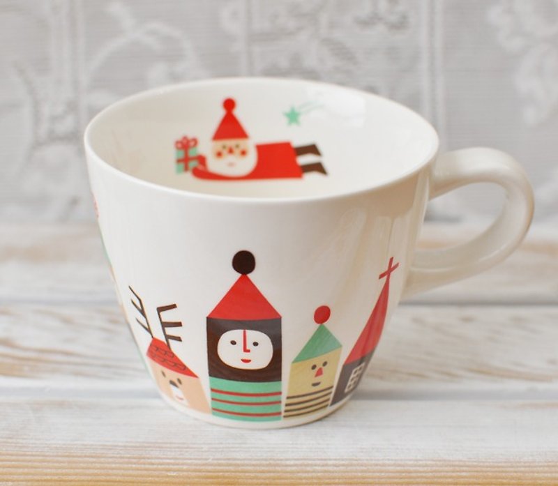 [Japan Decole] limited edition Christmas Santa Happy Christmas mug ★ - Mugs - Other Materials Red