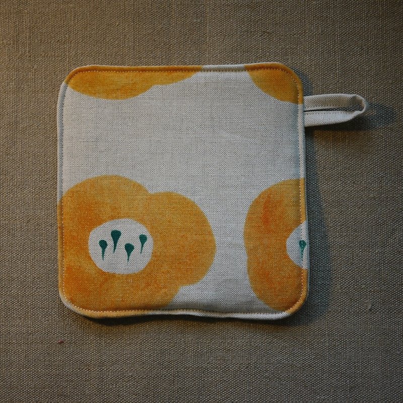 Potholder - Pumpkin Flower - ผ้ารองโต๊ะ/ของตกแต่ง - ผ้าฝ้าย/ผ้าลินิน 