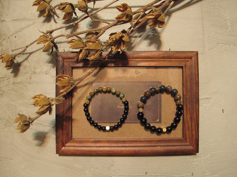 Thorns Lovers (Two In) / Natural Stone Brass Bracelet - Bracelets - Other Materials 