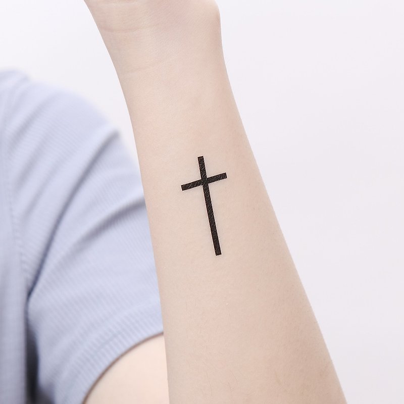 Surprise Tattoos / Symbol Cross 十字架 符號 刺青 紋身貼紙 - 紋身貼紙 - 紙 黑色