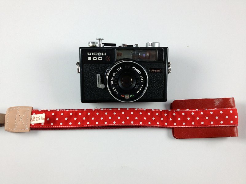 Hand-made monocular. Class monocular decompression camera strap. Camera strap---Red dotted Christmas exchange gifts - Knitting, Embroidery, Felted Wool & Sewing - Cotton & Hemp Red