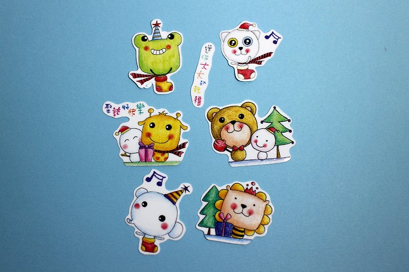 Play not tired _ small stickers Christmas package - Stickers - Waterproof Material 