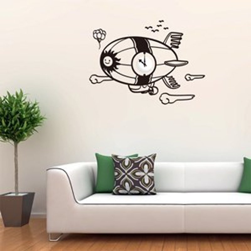 "Smart Design" creative seamless wall stickersFlying dream (including Taiwan-made movement) 8 colors available - Clocks - Plastic Purple