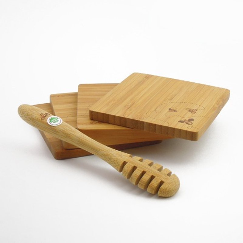 Bambu │ organic honey spoon coasters group - ช้อนส้อม - ไม้ไผ่ สีนำ้ตาล