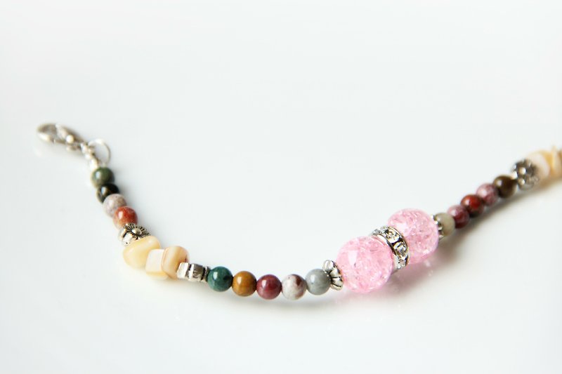 The Fam / Gion Shirakawa cherry - natural stone bracelet - Bracelets - Other Materials Pink