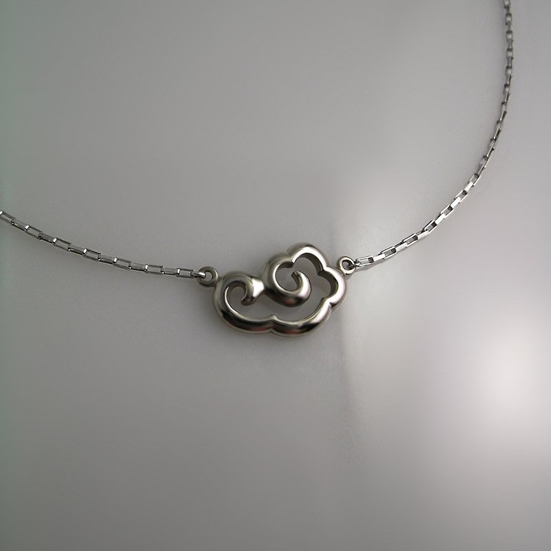 FUHSIYATUO sterling silver pendant with clouds - สร้อยคอ - โลหะ ขาว