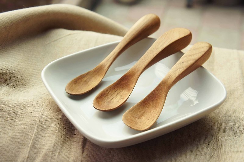 手工柚木湯匙 - 粗柄好握匙 - 餐具/刀叉湯匙 - 木頭 咖啡色