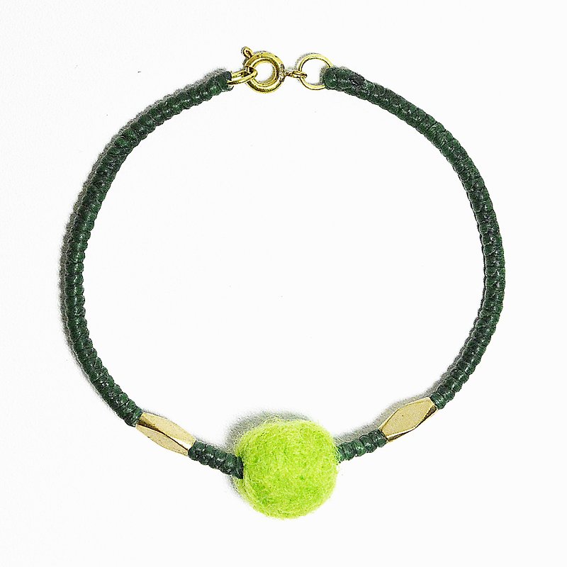 W&Y Atelier - Wax Line Silk Bracelet , Brass Jewelry , Wool Felt (17 colors) - สร้อยข้อมือ - ขี้ผึ้ง สีเขียว