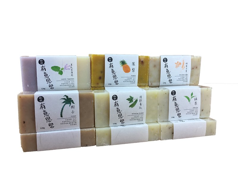 Just interesting handmade soap fresh cucumber / lavender mint / honey whole wheat / coconut / green tea / pineapple (handmade soap) - Soap - Other Materials Multicolor