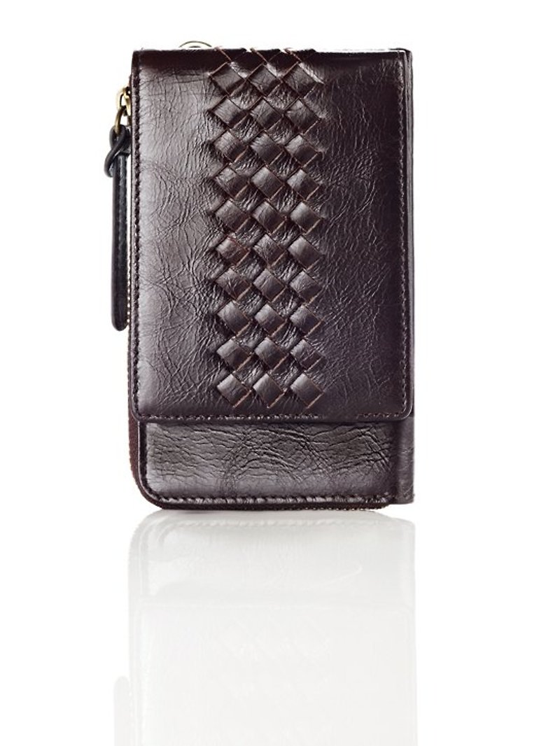 Designer models - woven series multifunction phone Case iPhone 5/4 / 4S - Phone Cases - Genuine Leather Brown
