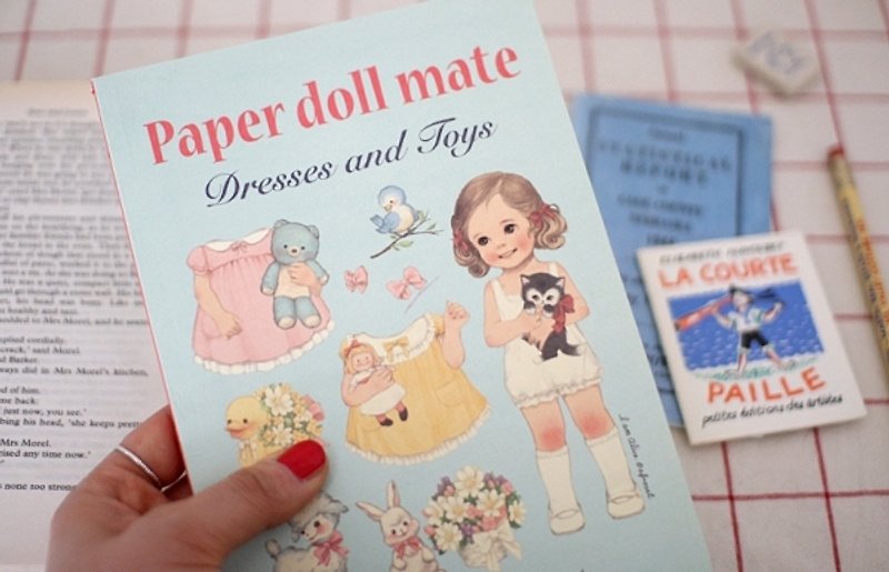 Korea [Afrocat] papaerdoll line notebook <Alice> Vintage doll diary notes memo PDA - Other Writing Utensils - Paper Blue