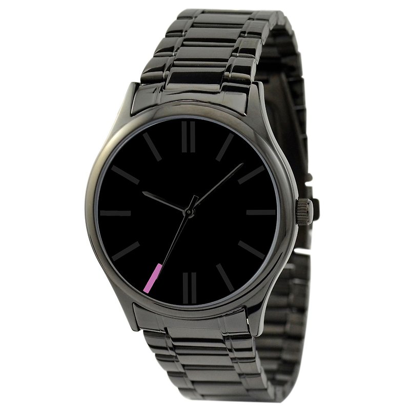 Simple Black Watch (Purple 7:00) with steel - Women's Watches - Other Metals Black