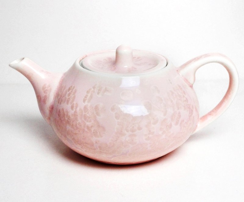 暮暮 結晶釉茶壺 (粉) - 急須・ティーカップ - その他の素材 ピンク