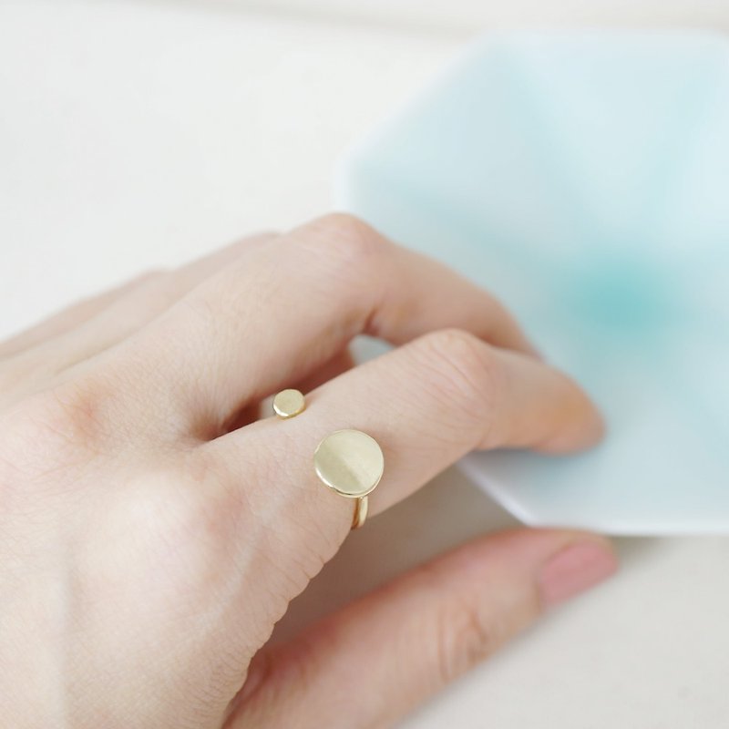 客製鈕扣戒指-純銅款 - 戒指 - 銅/黃銅 金色