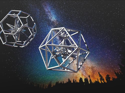 真理系列 -星星 项鍊 鍊坠- 四角化六面体 纯银 925 银 建筑 结构珠宝