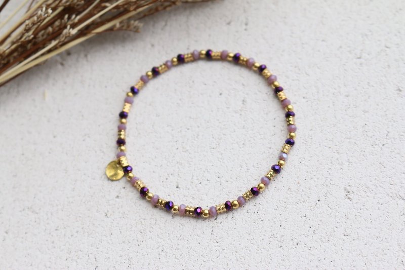 Crystal Brass Bracelet 0517 - Cleopatra - Bracelets - Gemstone Purple