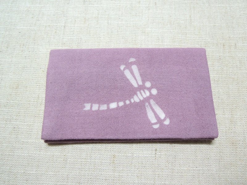 Mumu [yield] Shellac hand-made natural dye business card holder (dragonfly paragraph) - Card Stands - Cotton & Hemp Purple