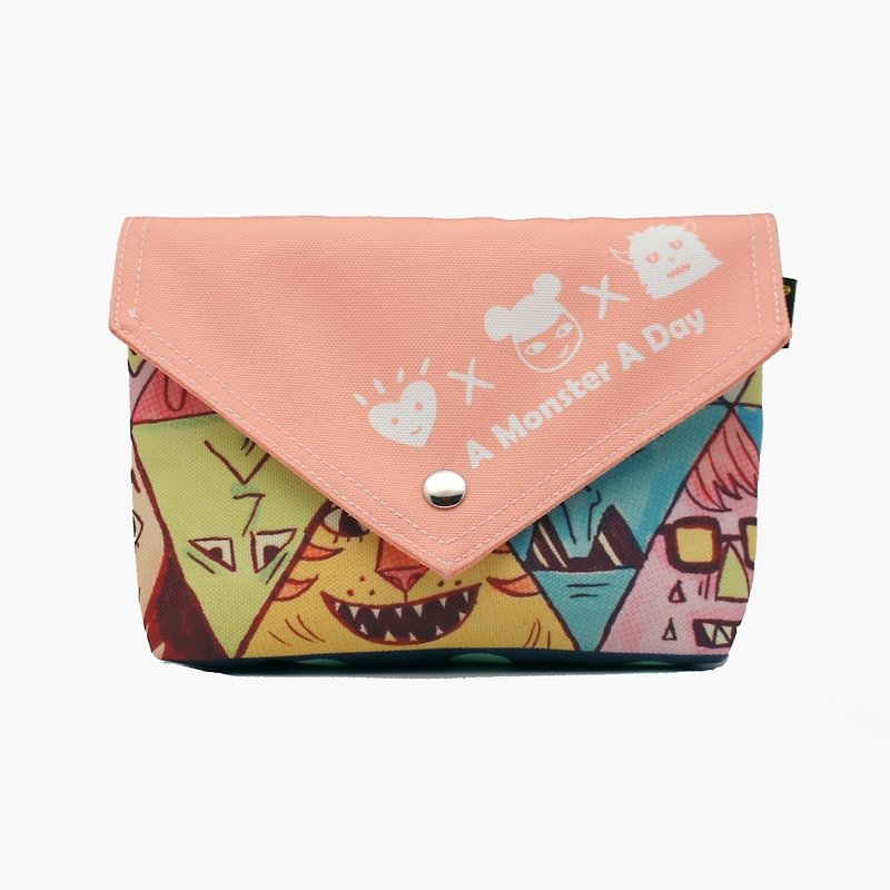 BLR 手工 印花 夏季限定 一天一怪獸 聯名款 怪獸包 BB BAG 肩背包 - Messenger Bags & Sling Bags - Other Materials Pink