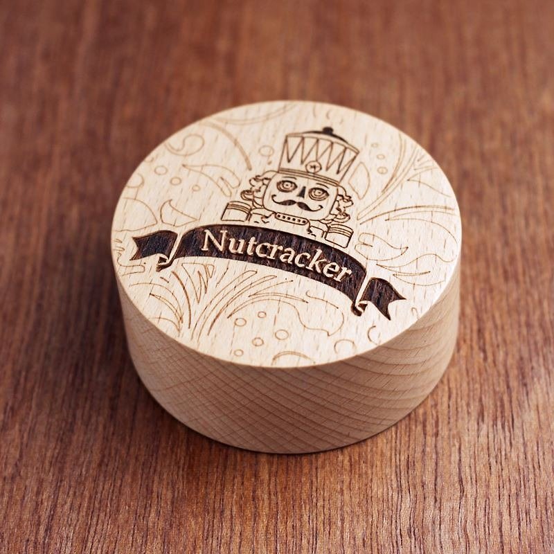Knock Knock Wood-Nutcracker Log Music Box - Other - Wood Gold