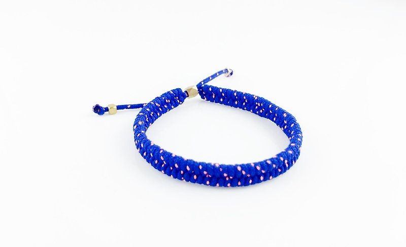 "Imported fine sapphire blue braided drawstring" - Bracelets - Other Materials Blue