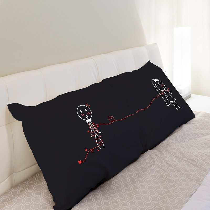 "Happy Bride" Boy Meets Girl couple pillowcases by Human Touch - Pillows & Cushions - Other Materials Blue