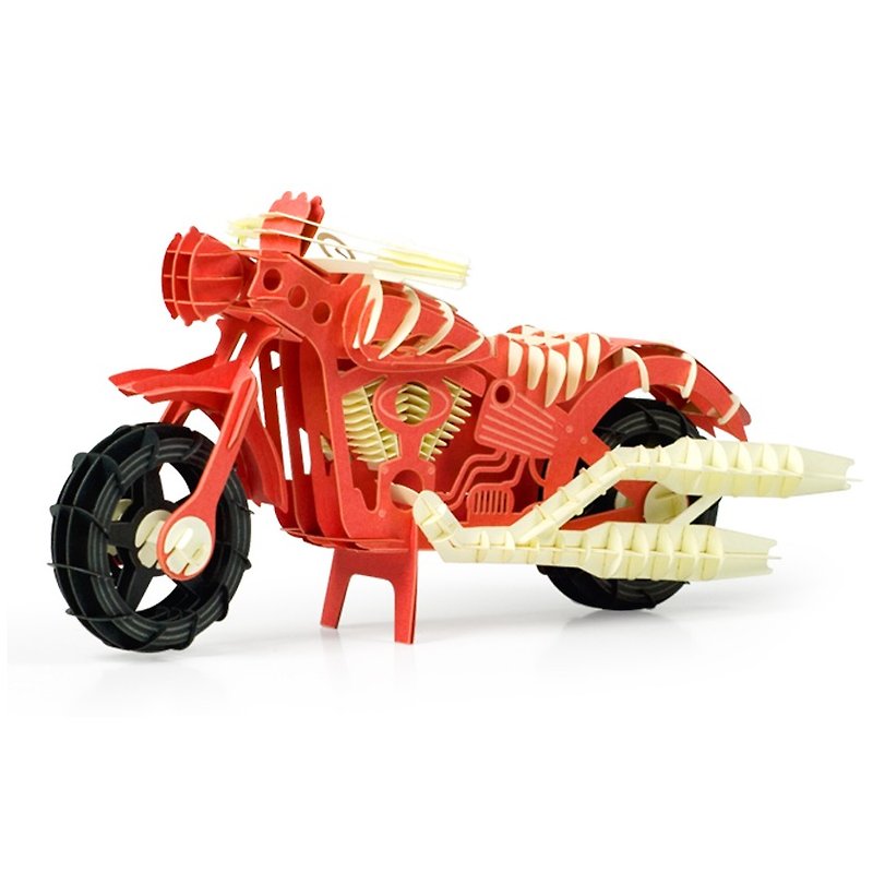 Papero Paper Landscape DIY Mini Model-Motorcycle (Red)/Motocycle (Red) - งานไม้/ไม้ไผ่/ตัดกระดาษ - กระดาษ สีแดง