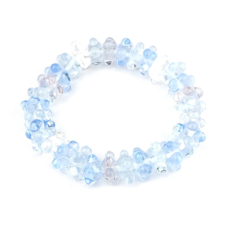 Bluish purple stars handmade glass bracelet - สร้อยข้อมือ - วัสดุอื่นๆ สีน้ำเงิน