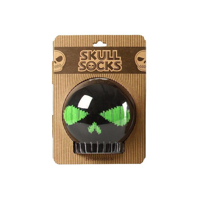 SKULL SOCKS skull socks_black fierce face - Socks - Cotton & Hemp Black