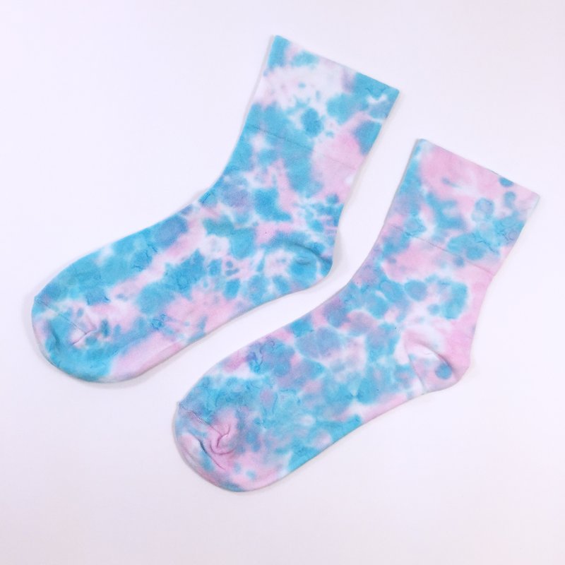Tie Dye/Socks/Women/Men [Cotton Candy] - ถุงเท้า - ผ้าฝ้าย/ผ้าลินิน สีน้ำเงิน