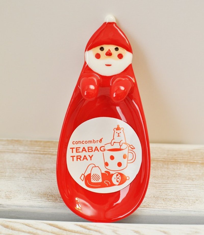 【日本Decole】聖誕限量款 聖誕老公公造型聖誕茶包碟 - ถ้วย - วัสดุอื่นๆ สีแดง