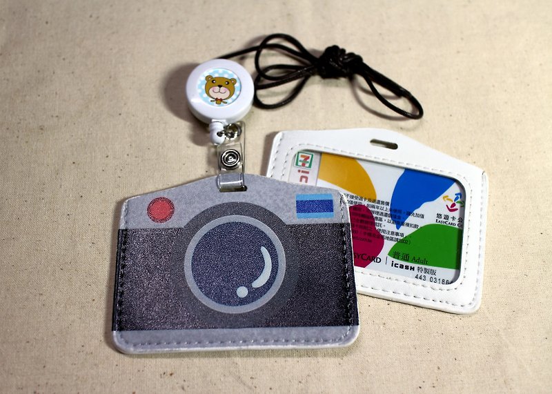 Play not tired _ illustration card sets / identification card sets / travel card sets (camera) - ID & Badge Holders - Genuine Leather 