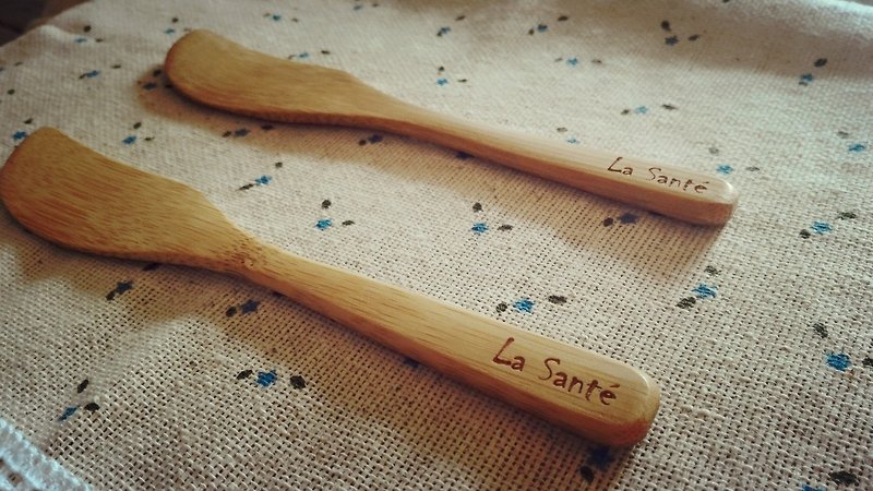 La Santé French handmade jam -2.0 retro Mei bamboo knife knife jam - Cutlery & Flatware - Bamboo Gold