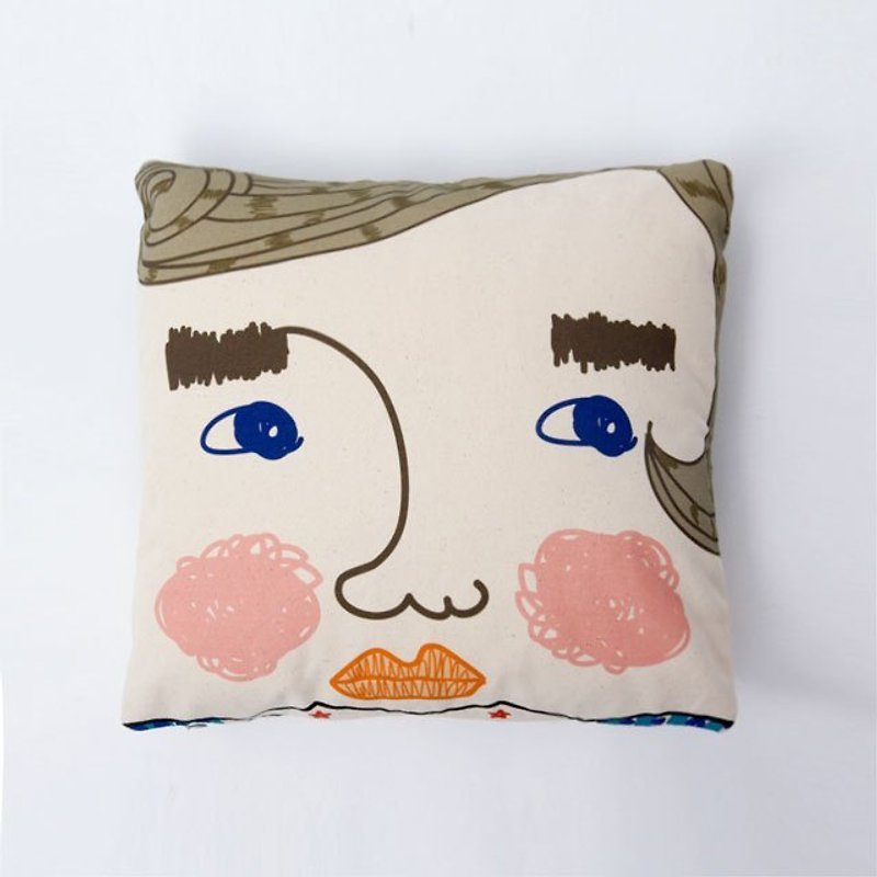Coffee Hair Guy Throw Pillow Cushions Cover(inculding pillow) - หมอน - ผ้าฝ้าย/ผ้าลินิน สีกากี