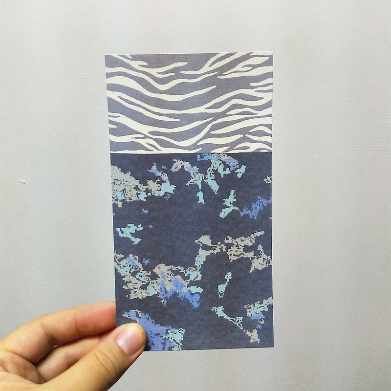 水紋牛仔-明信片/交換/寄信/分享/收藏/旅遊/好朋友 - 心意卡/卡片 - 紙 藍色