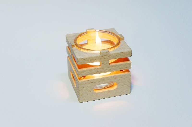 森佐木sen zuo mu / 小吉子(candlestick & flower series) - Candles & Candle Holders - Wood Gold