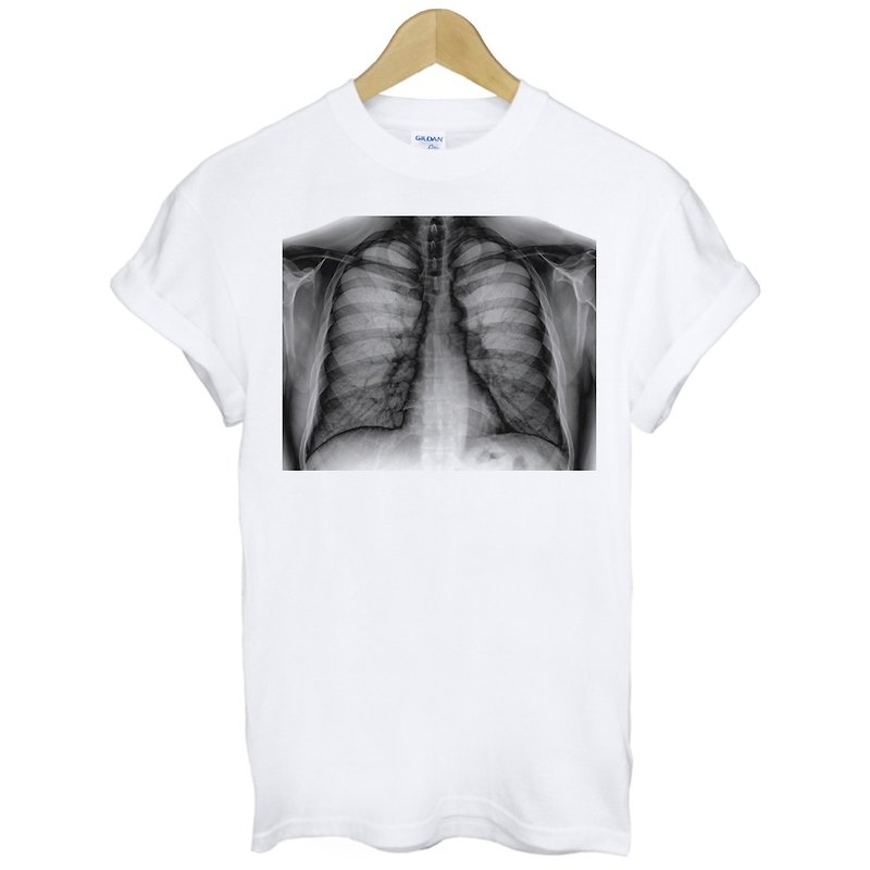 X-Ray Lungs Short Sleeve T-Shirt-White Lung X-ray Picture Fashion Design Fashion Photo Fun - Men's T-Shirts & Tops - Other Materials White