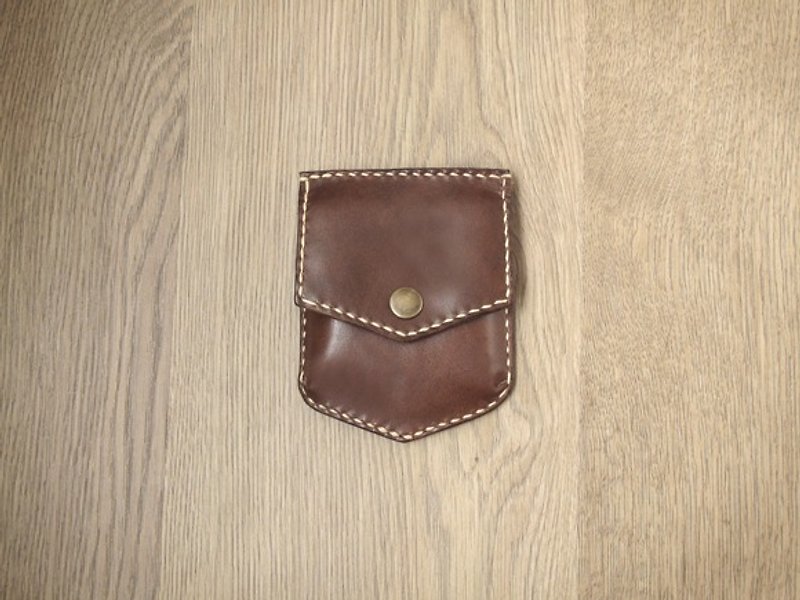 Coin purse, the personality of modern denim x everyday coin purse (Brown) - กระเป๋าใส่เหรียญ - หนังแท้ สีนำ้ตาล