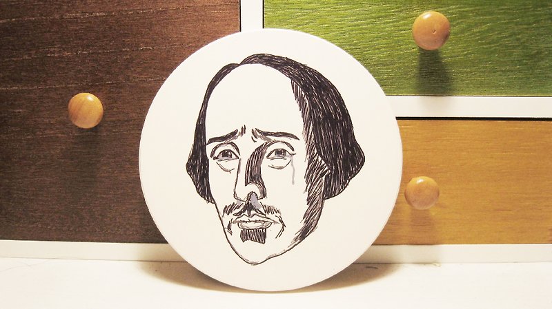 [Weeping] Mr. Shakespeare ceramic absorbent coasters (Limited Sold) - Coasters - Other Materials White