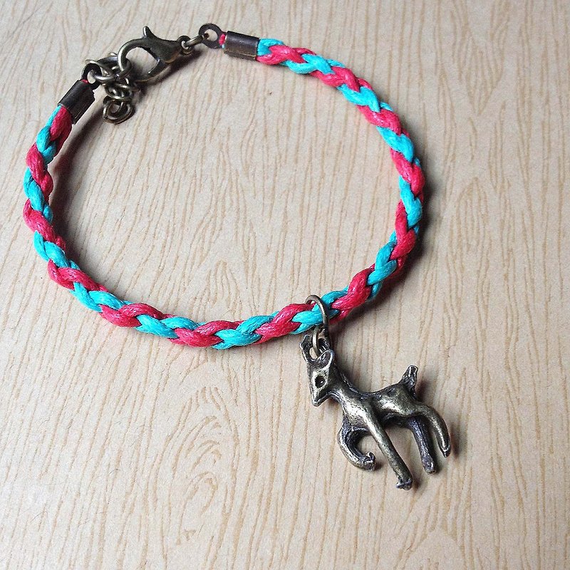 Alice beard small star - candmas deer ★ wax rope (cotton) bracelet - Bracelets - Other Materials 