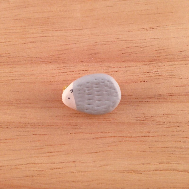 刺蝟胸針 別針 - 胸針 - 其他材質 灰色