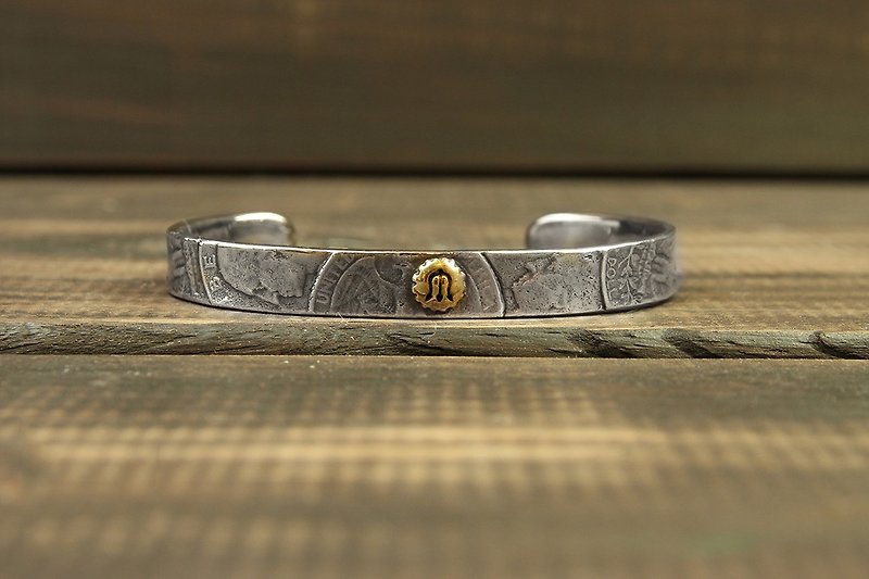 【METALIZE】925 Silver coin bracelet - Bracelets - Other Metals 