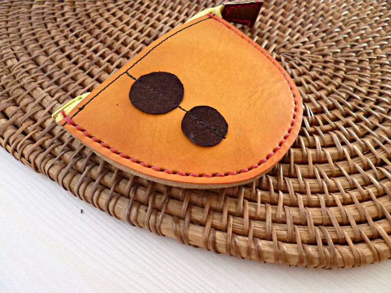 POPO│ little │ │ genuine leather purse - Coin Purses - Genuine Leather Orange