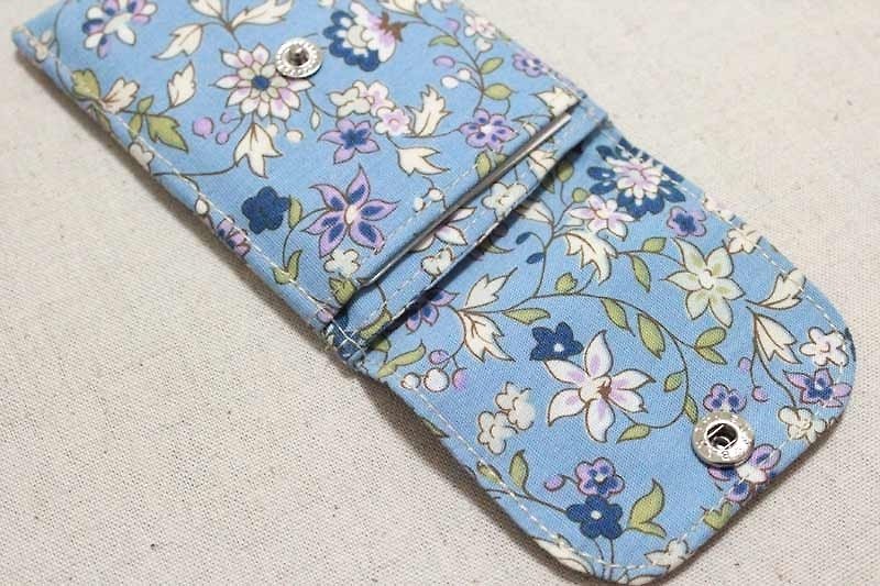 Card business card pouch - floral (blue) - Card Holders & Cases - Other Materials Black