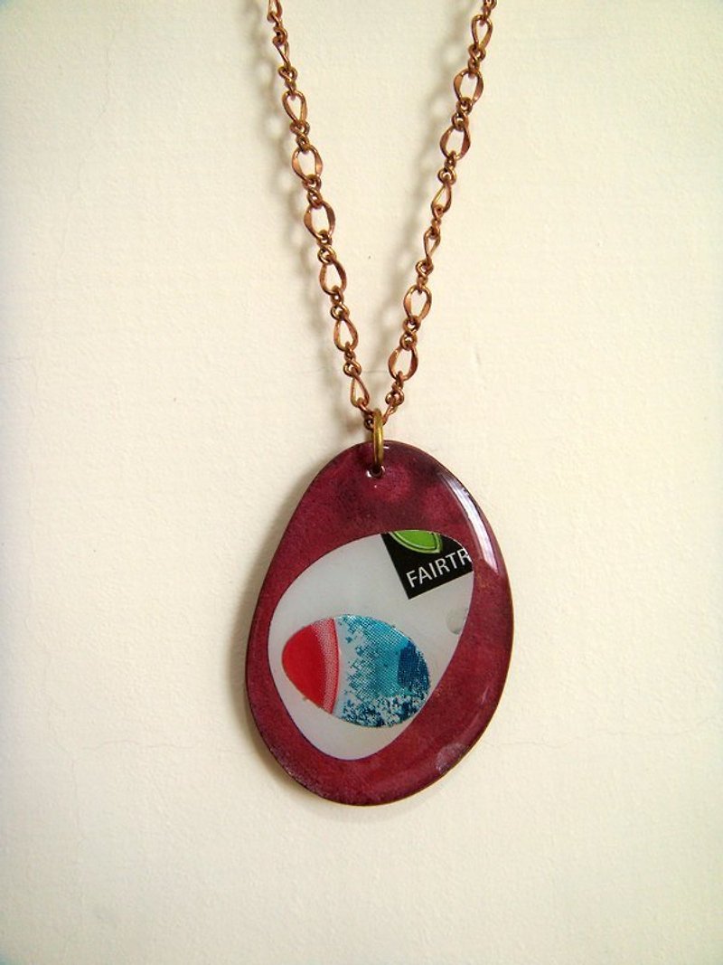 [StUdio] Valentine's Day - copper and aluminum Collage necklace 1 - Necklaces - Other Metals Multicolor