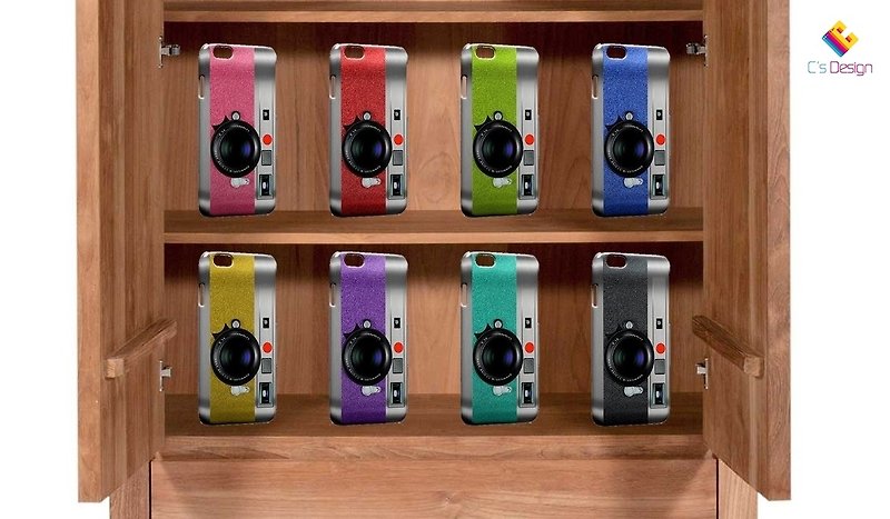 レトロカメラカスタムマルチカラーiPhone X 8 7 6s Plus 5s Samsung S8 S9 Mobile Shell - スマホケース - プラスチック パープル