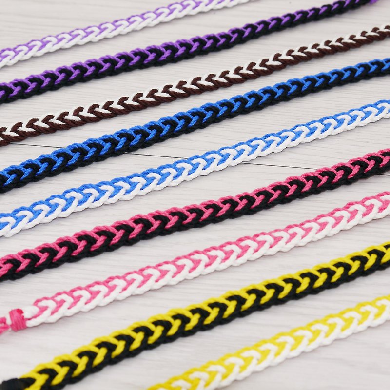 Puffy Candy-Purely hand-woven lucky bracelet surfing anklet anklet N (cotton six-strand braid) - สร้อยข้อมือ - ผ้าฝ้าย/ผ้าลินิน 
