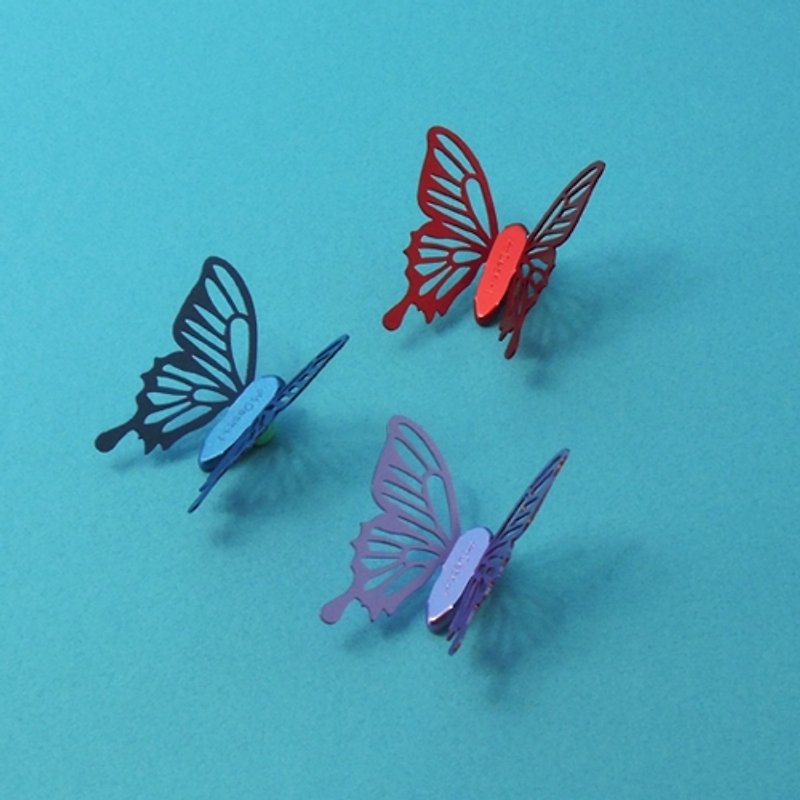 Desk + 1 │ cold crushed butterfly magnet group (3 installed) -C - สติกเกอร์ - โลหะ หลากหลายสี