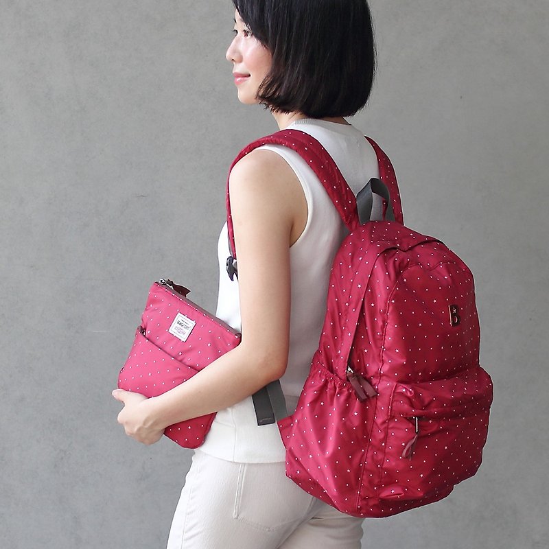 Mildred 2 in 1 Backpack(A4 OK)-red _105416 - กระเป๋าเป้สะพายหลัง - วัสดุอื่นๆ สีแดง