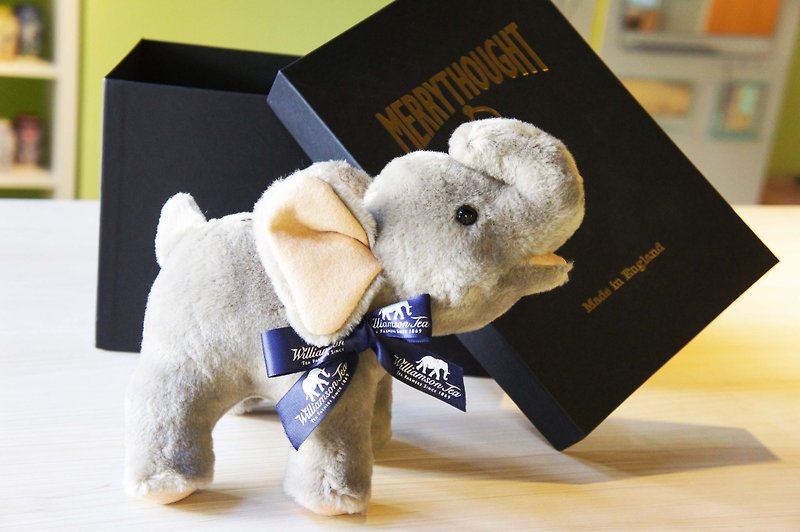 [Limited goods] Williamson Tea - Wandering Elephant Elephant Williamson doll (with tray) - Stuffed Dolls & Figurines - Other Materials Gray